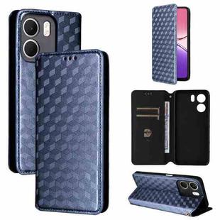 For OPPO A5x 5G / 4G Global Cubic Grid Texture Flip Leather Phone Case(Blue)