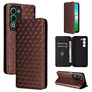 For OPPO A5 5G / 4G Global / A5M Cubic Grid Texture Flip Leather Phone Case(Brown)