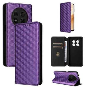 For Ulefone Note 15 Cubic Grid Texture Flip Leather Phone Case(Purple)