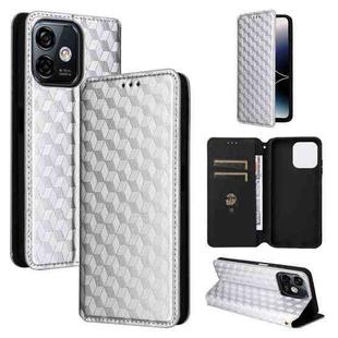 For Ulefone Note 16 Pro Cubic Grid Texture Flip Leather Phone Case(Silver)