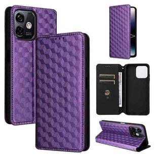 For Ulefone Note 16 Pro Cubic Grid Texture Flip Leather Phone Case(Purple)