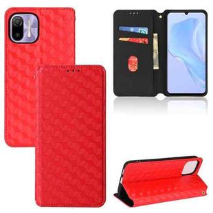 For Ulefone Note 6 / Note 6P / Note 6T Cubic Grid Texture Flip Leather Phone Case(Red)