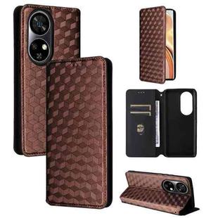 For Ulefone Note 17 Pro Cubic Grid Texture Flip Leather Phone Case(Brown)