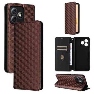 For Ulefone Note 18 Pro / Note 18 Ultra Cubic Grid Texture Flip Leather Phone Case(Brown)
