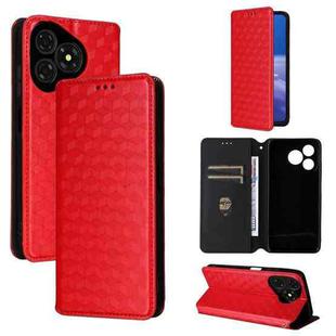 For Ulefone Note 19 Cubic Grid Texture Flip Leather Phone Case(Red)