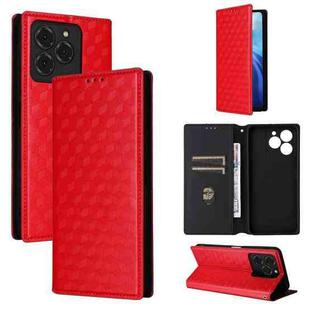For Ulefone Note 20 Pro Cubic Grid Texture Flip Leather Phone Case(Red)