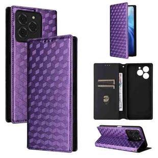 For Ulefone Note 20 Pro Cubic Grid Texture Flip Leather Phone Case(Purple)