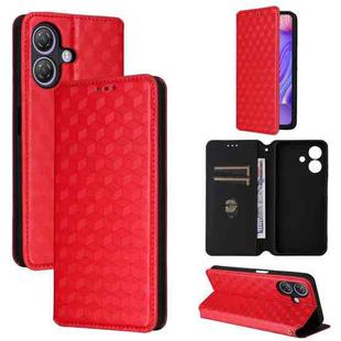 For Ulefone Note 21 Cubic Grid Texture Flip Leather Phone Case(Red)