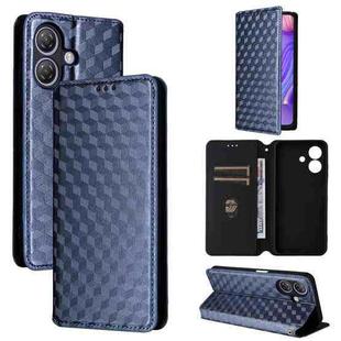 For Ulefone Note 21 Cubic Grid Texture Flip Leather Phone Case(Blue)