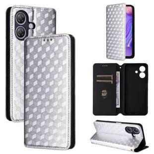 For Ulefone Note 21 Cubic Grid Texture Flip Leather Phone Case(Silver)