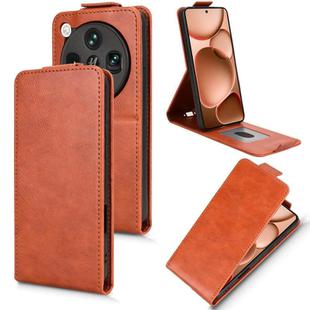 For OPPO Find X8 Ultra 5G Magnetic Vertical Flip Leather Phone Case with Buckle(Brown)