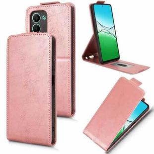 For OPPO A5 5G / 4G Global Magnetic Vertical Flip Leather Phone Case with Buckle(Rose Gold)