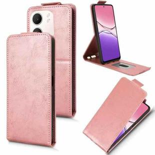 For OPPO A5x 5G / 4G Global Magnetic Vertical Flip Leather Phone Case with Buckle(Rose Gold)