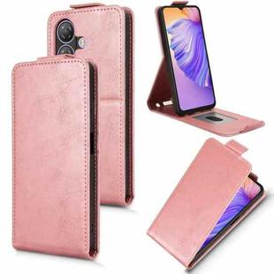 For Ulefone Note 21 Magnetic Vertical Flip Leather Phone Case with Buckle(Rose Gold)