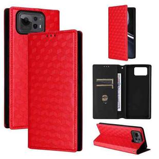 For Asus Zenfone 12 Ultra Cubic Grid Texture Flip Leather Phone Case(Red)