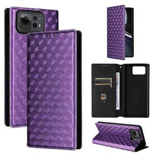For Asus Zenfone 12 Ultra Cubic Grid Texture Flip Leather Phone Case(Purple)