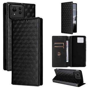 For Asus Zenfone 11 Ultra Cubic Grid Texture Flip Leather Phone Case(Black)