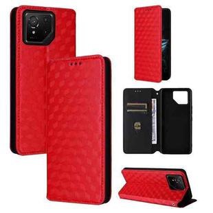 For Asus ROG Phone 9 / ROG Phone 9 Pro Cubic Grid Texture Flip Leather Phone Case(Red)