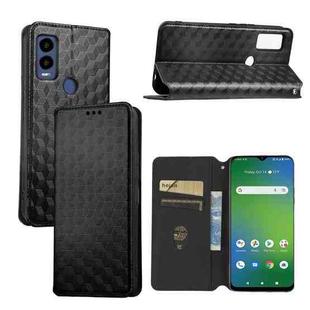 For Cricket Innovate E 5G 2022 Cubic Grid Texture Flip Leather Phone Case(Black)