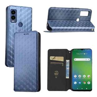 For Cricket Innovate E 5G 2022 Cubic Grid Texture Flip Leather Phone Case(Blue)