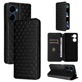 For Cricket Magic 2 5G Cubic Grid Texture Flip Leather Phone Case(Black)