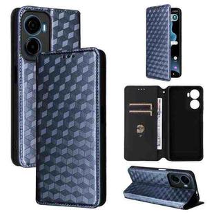 For Cricket Magic 2 5G Cubic Grid Texture Flip Leather Phone Case(Blue)