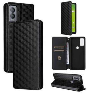 For Cricket Magic 5G Cubic Grid Texture Flip Leather Phone Case(Black)