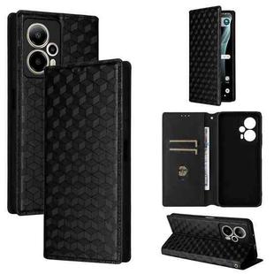 For Cricket Outlast 5G 2024 Cubic Grid Texture Flip Leather Phone Case(Black)