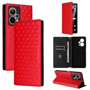 For Cricket Outlast 5G 2024 Cubic Grid Texture Flip Leather Phone Case(Red)