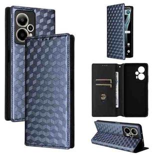 For Cricket Outlast 5G 2024 Cubic Grid Texture Flip Leather Phone Case(Blue)