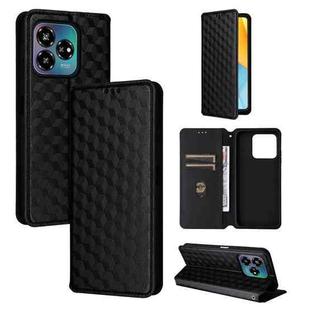 For ZTE Axon 60 Lite / Blade V60 Vita Cubic Grid Texture Flip Leather Phone Case(Black)