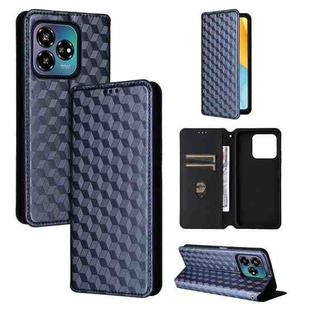 For ZTE Axon 60 Lite / Blade V60 Vita Cubic Grid Texture Flip Leather Phone Case(Blue)
