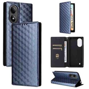 For ZTE Blade A33s Cubic Grid Texture Flip Leather Phone Case(Blue)