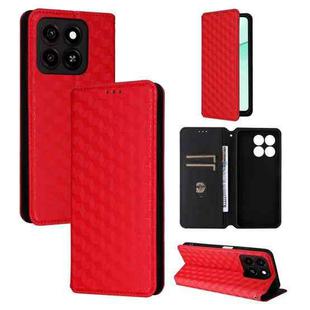 For ZTE Blade A35 / A55 Cubic Grid Texture Flip Leather Phone Case(Red)
