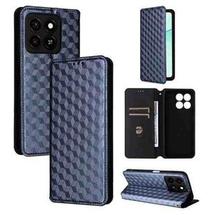 For ZTE Blade A35 / A55 Cubic Grid Texture Flip Leather Phone Case(Blue)
