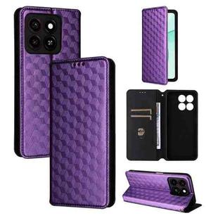 For ZTE Blade A35 / A55 Cubic Grid Texture Flip Leather Phone Case(Purple)