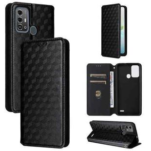 For ZTE Blade A53 Pro Cubic Grid Texture Flip Leather Phone Case(Black)