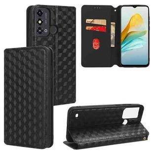 For ZTE Blade A53 Cubic Grid Texture Flip Leather Phone Case(Black)