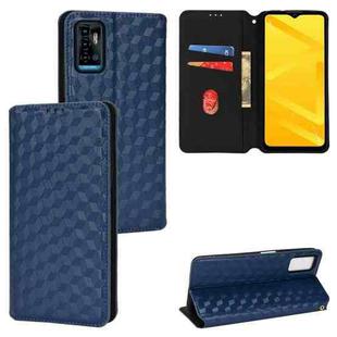 For ZTE Blade A71 / Optus X Swift 5G Cubic Grid Texture Flip Leather Phone Case(Blue)