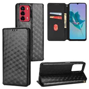 For ZTE Blade A72 / V40 Vita Cubic Grid Texture Flip Leather Phone Case(Black)