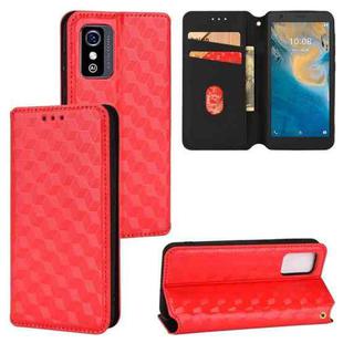 For ZTE Blade L9 Cubic Grid Texture Flip Leather Phone Case(Red)
