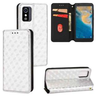 For ZTE Blade L9 Cubic Grid Texture Flip Leather Phone Case(Silver)