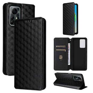 For ZTE Blade V41 Smart / Optus X Max Cubic Grid Texture Flip Leather Phone Case(Black)