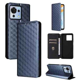 For ZTE Blade V50 Vita Cubic Grid Texture Flip Leather Phone Case(Blue)