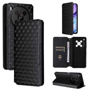 For ZTE Blade V70 Max / nubia V70 Max Cubic Grid Texture Flip Leather Phone Case(Black)