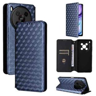 For ZTE Blade V70 Max / nubia V70 Max Cubic Grid Texture Flip Leather Phone Case(Blue)