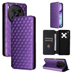 For ZTE Blade V70 Max / nubia V70 Max Cubic Grid Texture Flip Leather Phone Case(Purple)