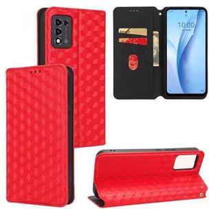 For ZTE Libero 5G III / A202ZT Cubic Grid Texture Flip Leather Phone Case(Red)