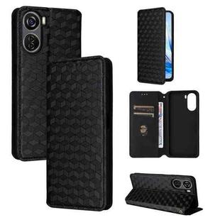 For ZTE Libero 5G IV / nubia LVY Cubic Grid Texture Flip Leather Phone Case(Black)