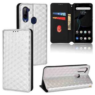 For ZTE Libero 5G Cubic Grid Texture Flip Leather Phone Case(Silver)